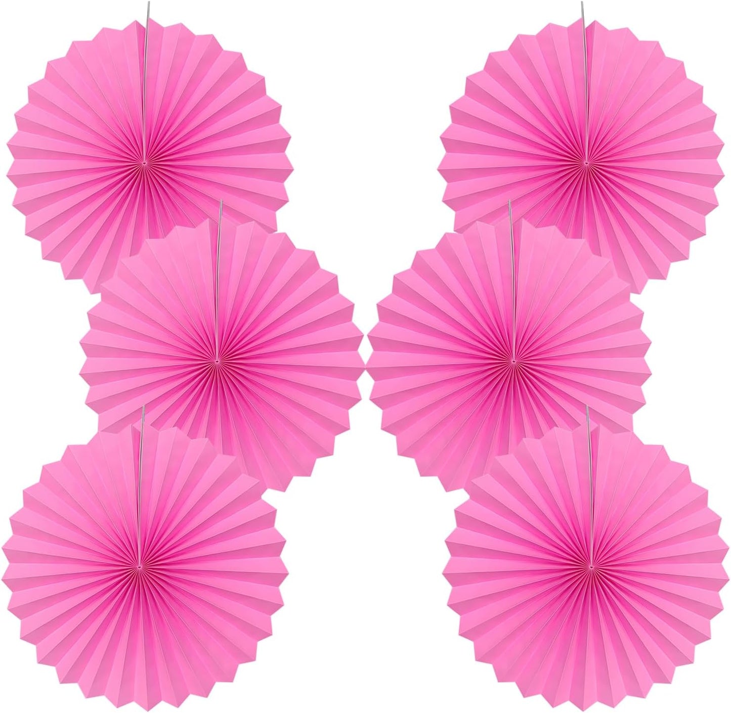 Red Hanging Paper Fans,Red Accessories Paper Decorations for Party,Valentines Day Decorations,Photo Booth Props Decor,16in Hanging Paper Fans 30 Color DIY Set （Magenta）