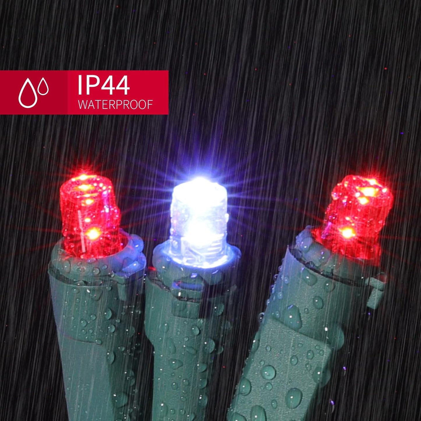 100 Count RED and White - String Lights - 21.6FT LED Christmas Lights, Mini led Lights for Indoor Outdoor Home Holiday Party Wedding Independence Day Decoration