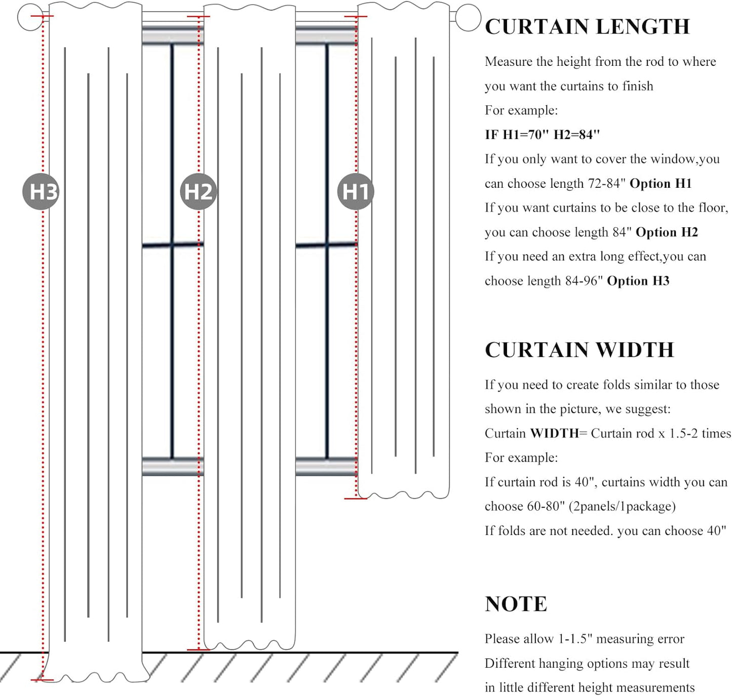 8-3/4FT Extra Long Curtains for Bedroom, Lush Decor 105 Inch Linen Blackout Light Blocking Nursery Window Curtains 2 Panels Burg Textured Back Tab&Pinch Pleated Drapes with Hooks Birch (40"x105")