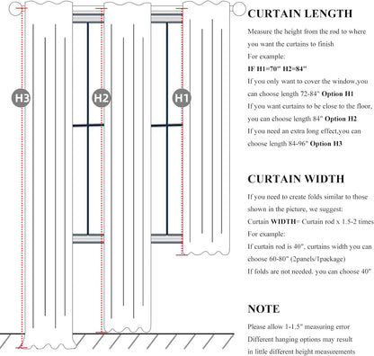 8-3/4FT Extra Long Curtains for Bedroom, Lush Decor 105 Inch Linen Blackout Light Blocking Nursery Window Curtains 2 Panels Burg Textured Back Tab&Pinch Pleated Drapes with Hooks Birch (40"x105")