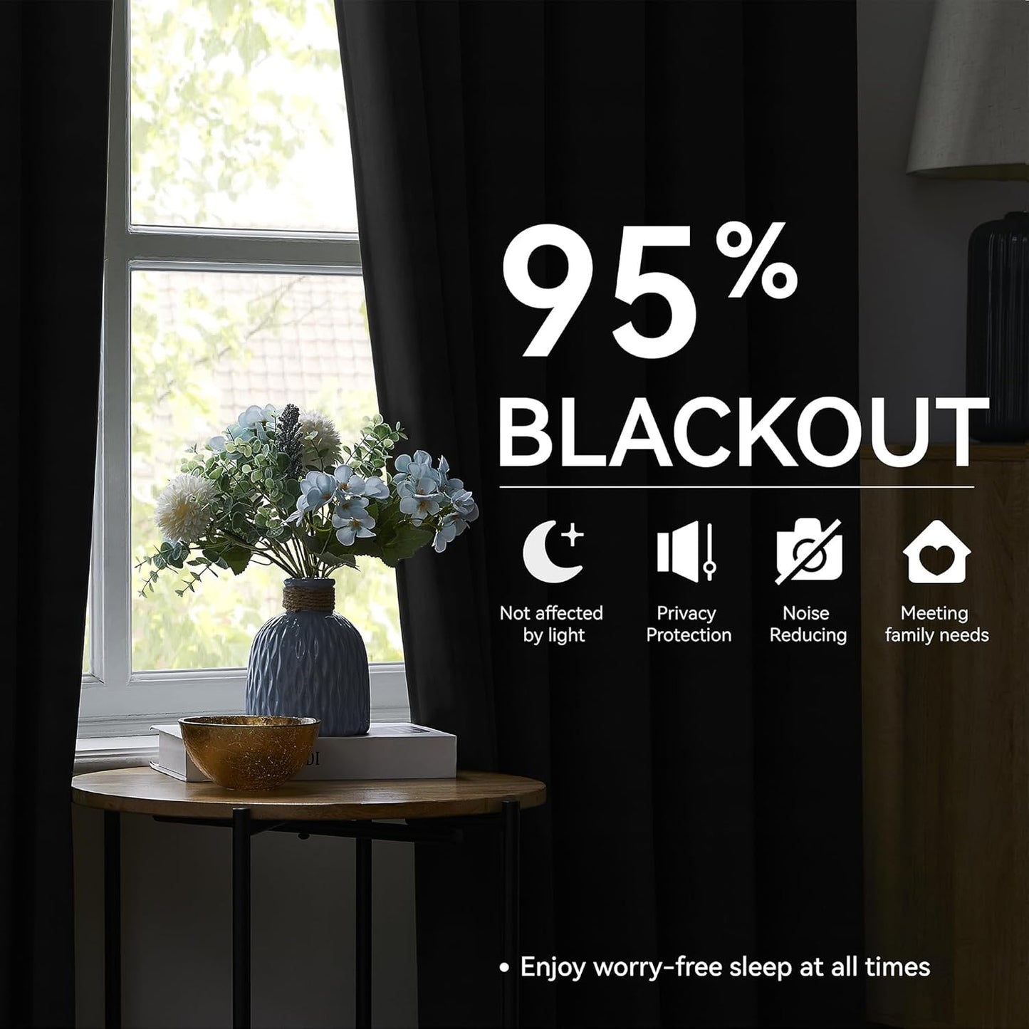 KangBang Pinch Pleated Blackout Curtains 84 Inch Long 2 Panels for Bedroom Living Room, Thermal Insulated Energy Saving Memory Trained Window Panels for Apartment Office,40Wx84L, Black