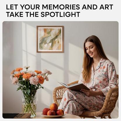 Homeforia 12x12 Light Wood Frame, High End Natural Oak 12 x 12 Square Picture Frames with Mat 10 by 10 inch Photo, 12by12 Wooden Poster Frames Matted to 10x10 Print, Tempered Glass, Wall Kit, Set of 1