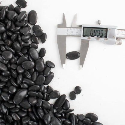 CJGQ Black Pebbles for Plants 7lb Bulk Bag Aquarium Gravel 0.5"- 1" Decorative Polished Fish Tank Stone River Rocks