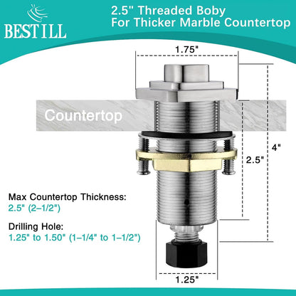 BESTILL Garbage Disposal Air Switch Kit, Square Raised Push Button Ideal for Long Nails, Cordless Sink Top Brass Switch for Food Waste Disposer, Brushed Nickel, Compatible with all Garbage Disposals