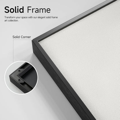 Framed Black and White Abstract Wall Art, Modern Large Canvas Paintings Artwork for Walls, Minimalist Abstract Lines Art Prints Pictures for Living Room Hallway Bedroom Office Bathroom Art Wall Decor 24x36 Inch