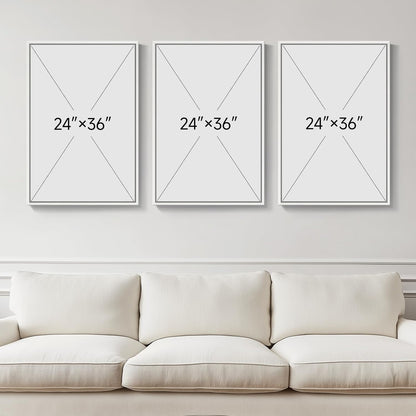 Large Framed Sage Green Abstract Landscape Wall Art for Living Room, 3 Piece Modern Canvas Prints Paintings Artwork for Walls, Minimalist Abstract Pictures for Hallway, Office Wall Decor 24x36 In