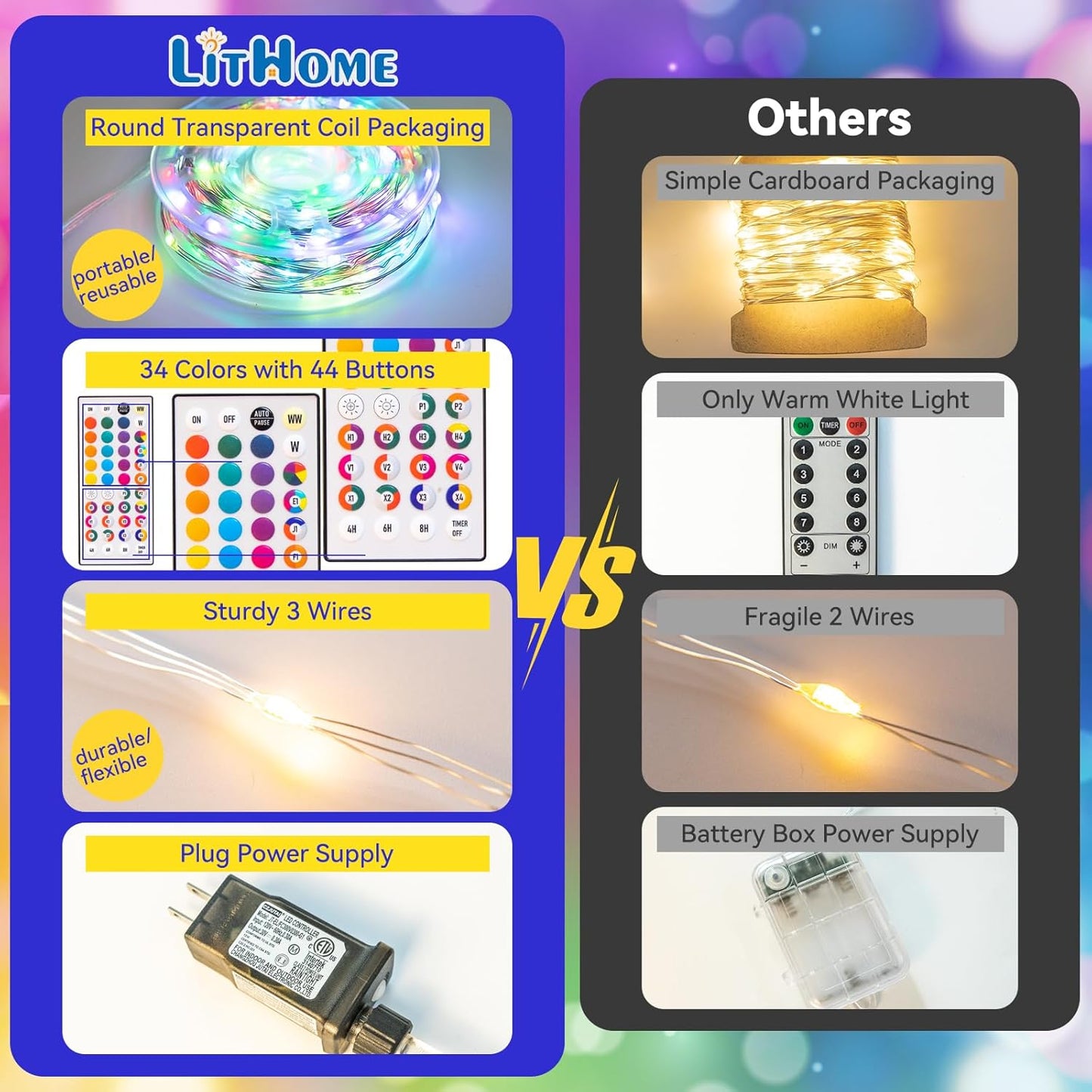 LitHome 400LED 130FT Christmas Led Fairy Lights with Remote, Color Changing Fairy Lights Plug in, 9 Modes Led String Lights for Indoor, Fairy String Lights Fall Halloween Christmas Bedroom Dorm Decor