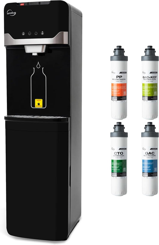 iSpring Bottleless Water Dispenser with Built-in 4-Stage Filtration, Hot/Cold/Room Temp, Self