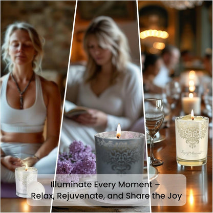 Luxury Scented Candles Gift Set ??3 Crystal Soy & Beeswax Aromatherapy Candle with Snuffer Lid & Wick Trimmer,7oz/each | Floral & Citrus Scents, Candle for Women, candles for home Scented & Relaxation