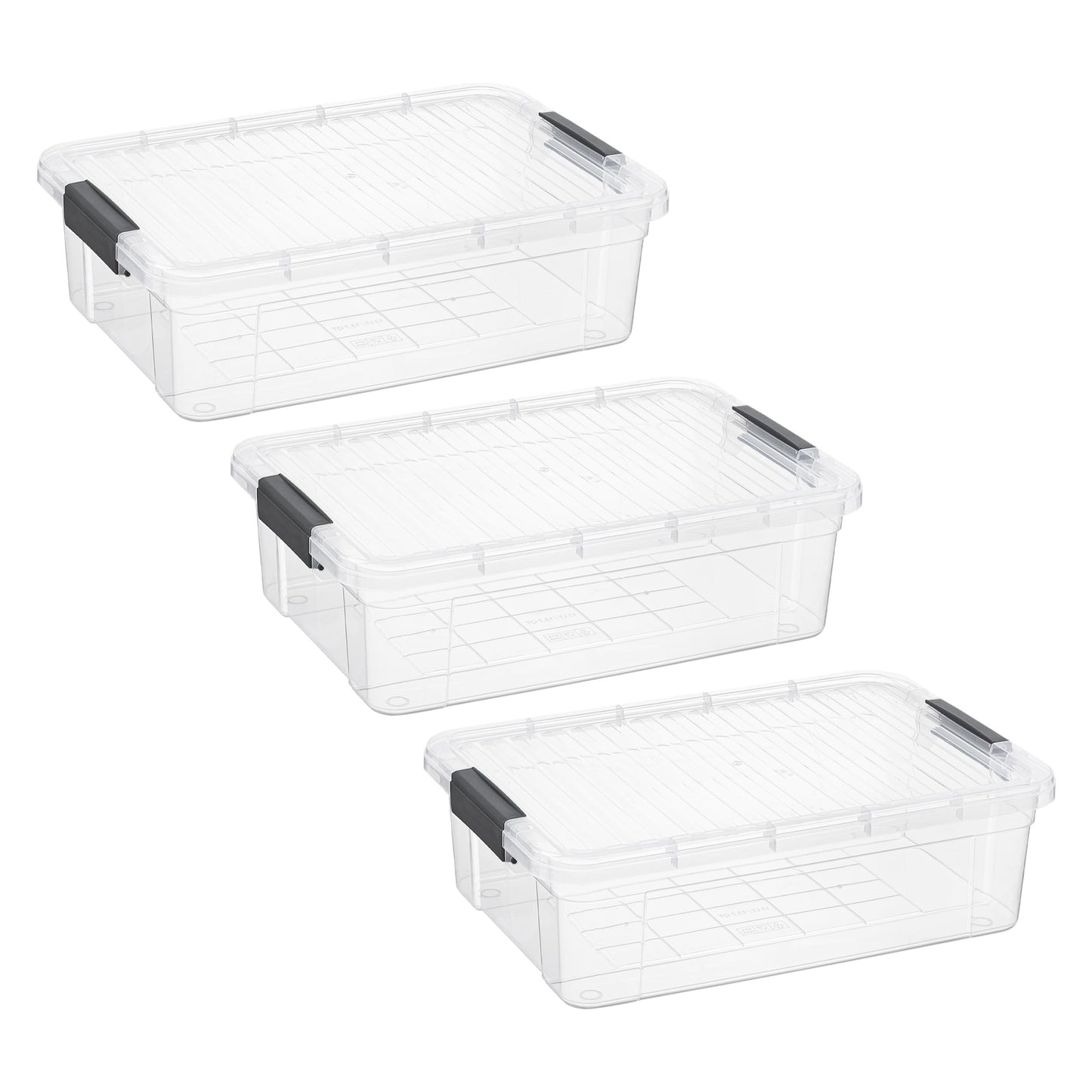 Superio Clear Storage Boxes with Lids, 13.7 Quart Plastic Container Bins for Organizing, Stackable