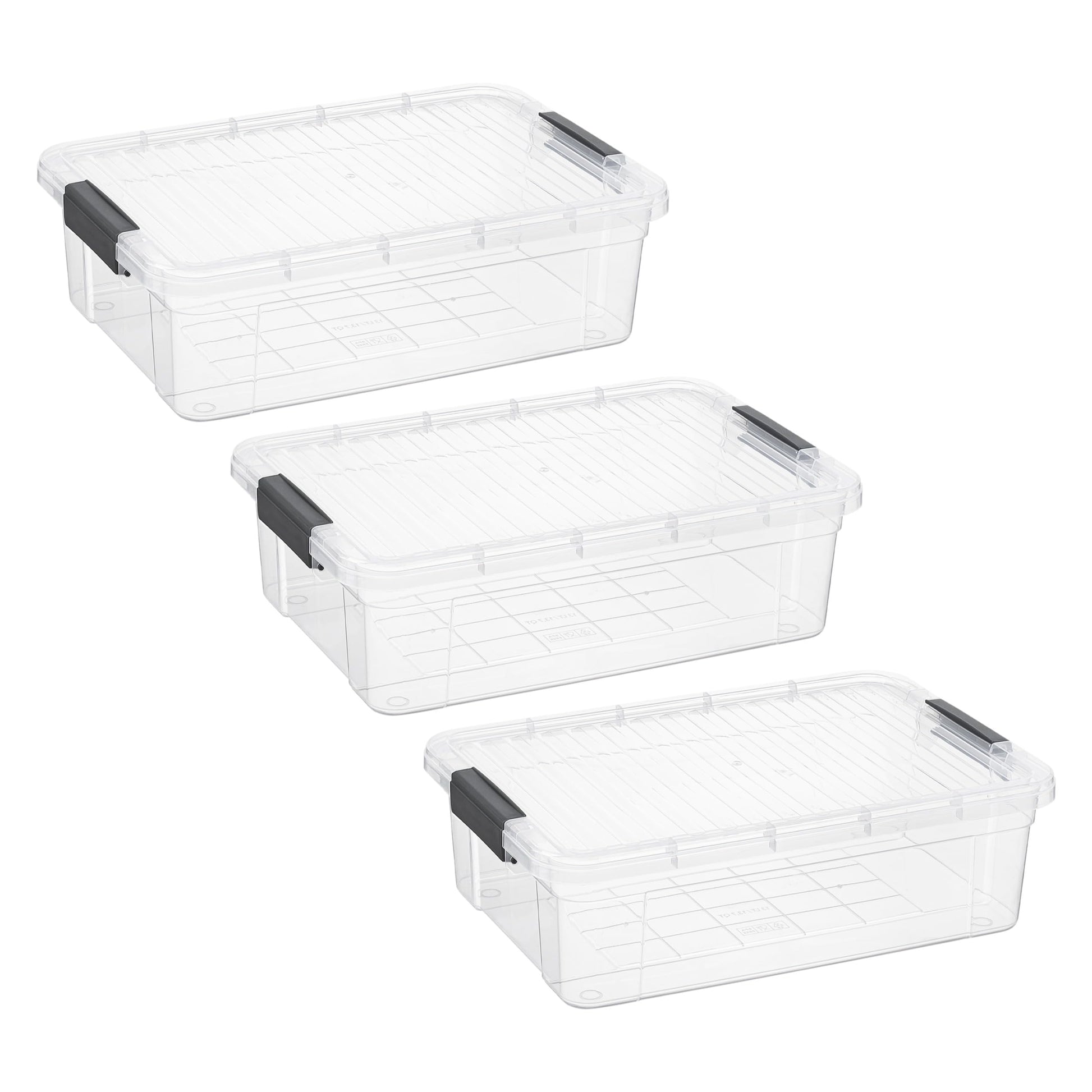 Superio Clear Storage Boxes with Lids, 13.7 Quart Plastic Container Bins for Organizing, Stackable