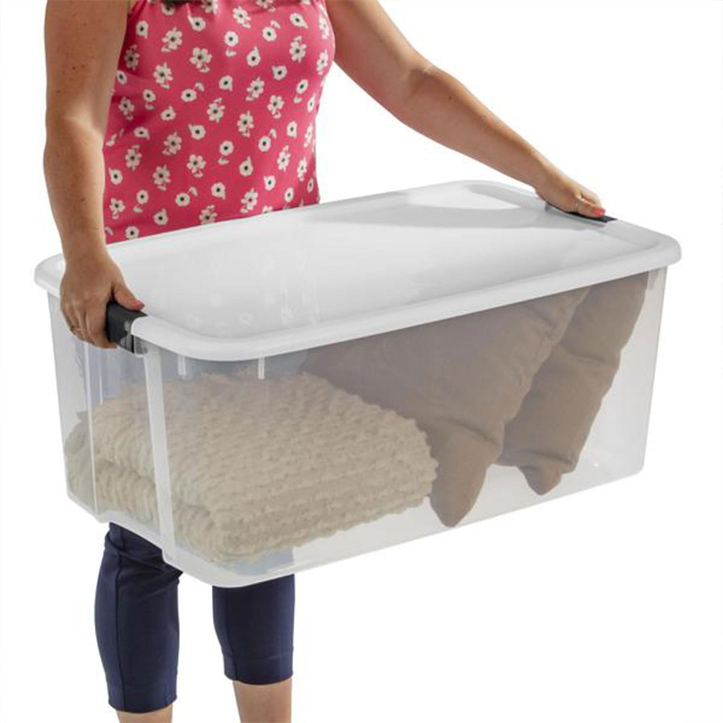 Sterilite 4-Pack Ultra Latching Box, Storage Bins with Lids, Clear Plastic, 116 Quart - Heavy-Duty