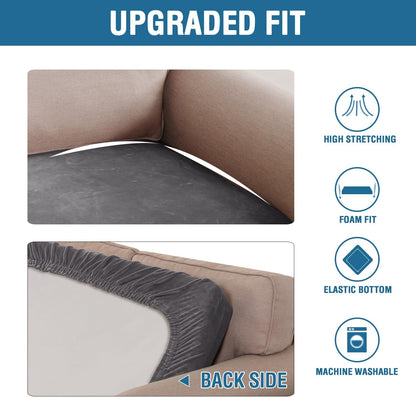 H.VERSAILTEX Velvet Stretch Individual Loveseat Couch Cover Plush Slipcover for Sofa Furniture Protector Seat Cover (1 Piece Loveseat Cushion Cover, Grey)