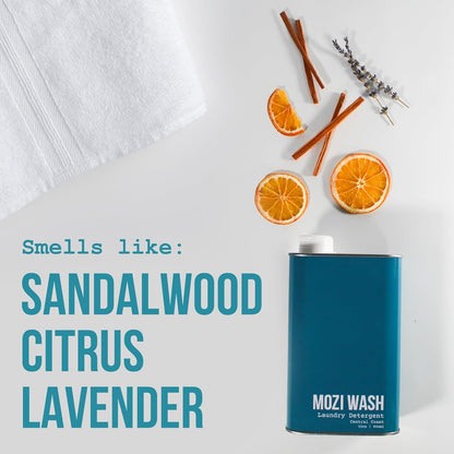 Laundry Detergent Liquid, Central Coast- Sandalwood & Lavender, 50+ Loads, Concentrated, Non toxic, Plant Based Enzyme Cleaners, Long Lasting Luxury Clean, Cologne Soap for Men, 32 oz