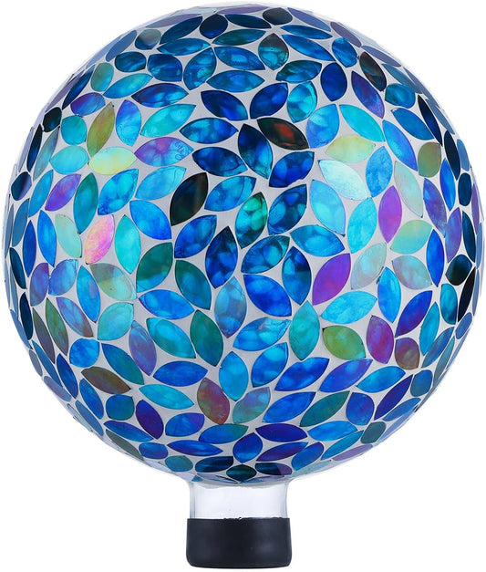 VOREEN 10-Inch Gazing Ball Glass Mosaic Gazing Globe, Outdoor Reflective Ball Yard Decoration for