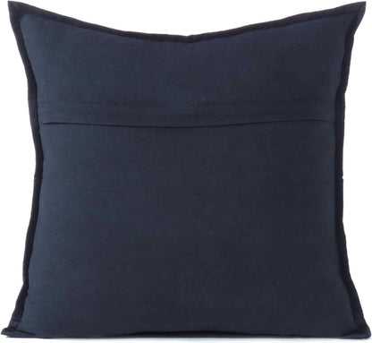 Eyes of India Embroidered Decorative Boho Throw Pillow Cover with Mirrors, Handmade Bohemian Accent Cushion Case for Sofa Couch Bedroom Living Room (Black, 16" x 16")