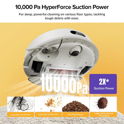 roborock Q7 M5+ Robot Vacuum and Mop, Upgraded from Q5 Max+, 7 Weeks Self-Emptying, 10000Pa Suction, Dual Anti-Tangle System, for Pet Hair & Carpet, PreciSense LiDAR Navigation, App Control, White