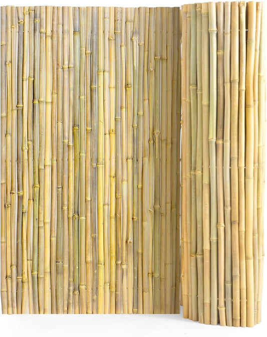 VEVOR Natural Rolled Bamboo Fence, Eco-Friendly Privacy Screen 4 ft H x 8 ft L x 0.75 in D