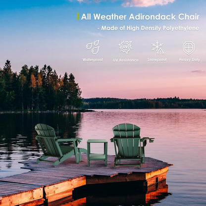 GREENVINES Adirondack-Ottoman | HDPE Plastic | Outdoor Footrest | All Weather | Foot Rest | Foot Stool | Forest | for Adirondack Chair | for Patio Backyard Pool