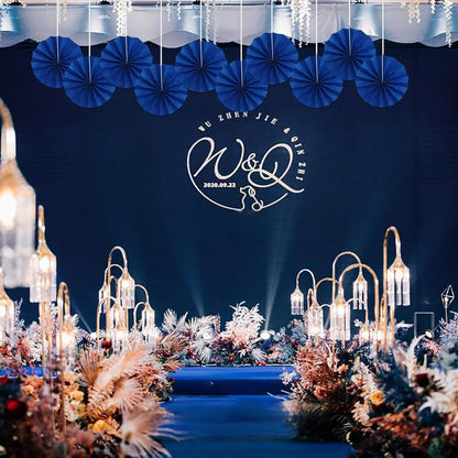 Blue Birthday Decorations,DIY Blue Paper Fans Hanging Decoration ,Party Decorations for Adults 8in, Royal Blue Birthday Decorations,Baby Shower Decorations 30 Color DIY Set (Navy Blue)