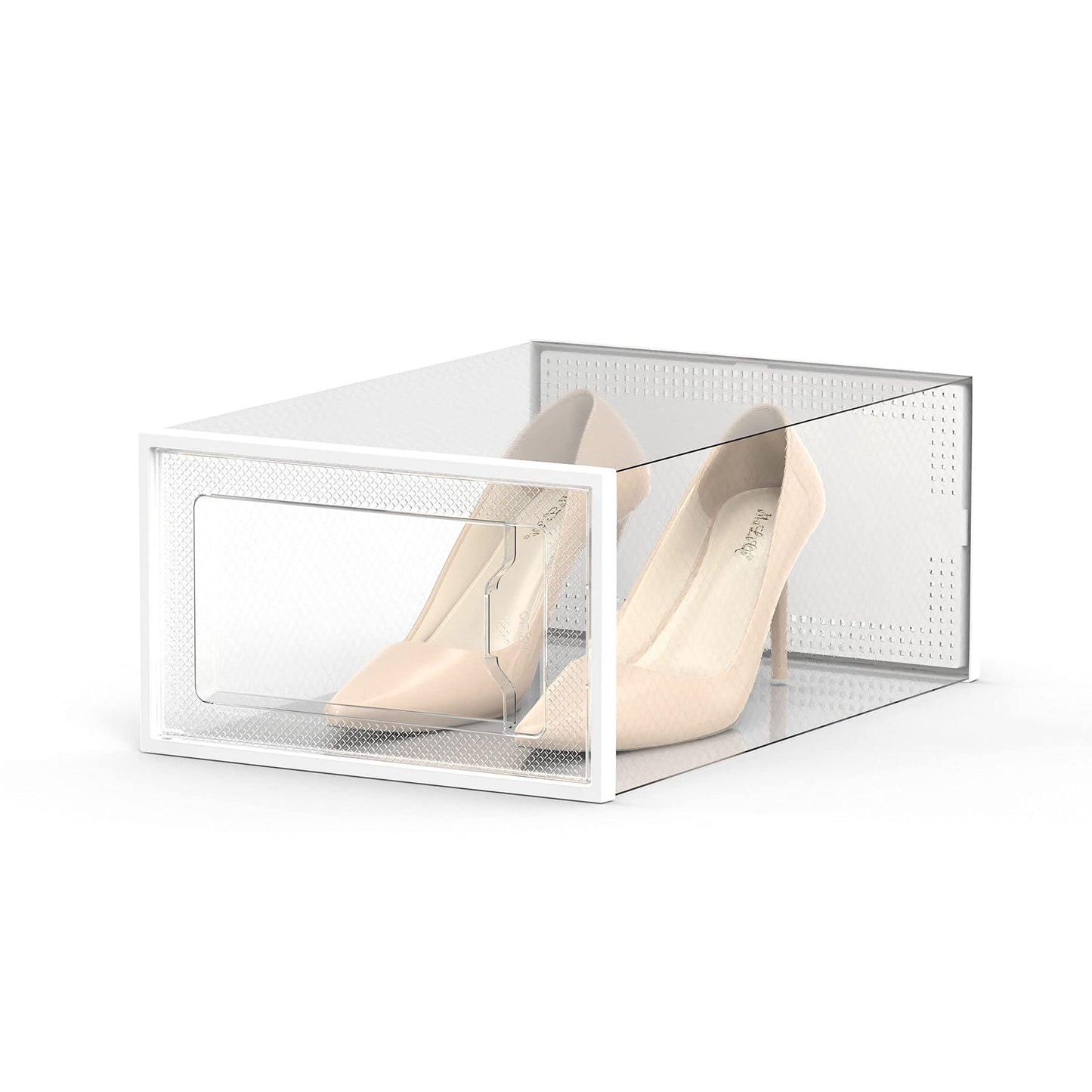 SEE SPRING 12 Pack Shoe Storage Box, Clear Plastic Stackable Shoe Organizer for Closet, Space