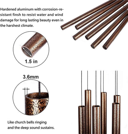 50 Inch Wind Chimes for Outside Deep Tone Large Sound Church Bell Rings Memorial Mother Day Copper Vein Thickness of Tube 3.6mm Taiwan Made