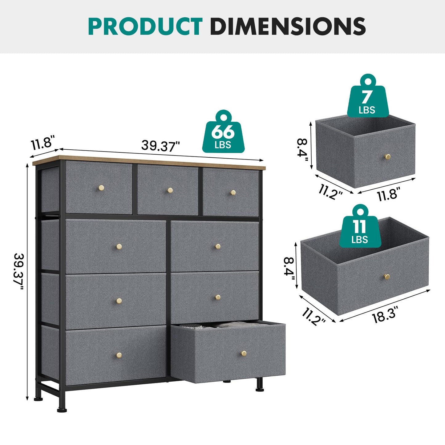 OLIXIS 9 Drawer Tall Dresser for Bedroom, Closet Organizers and Storage