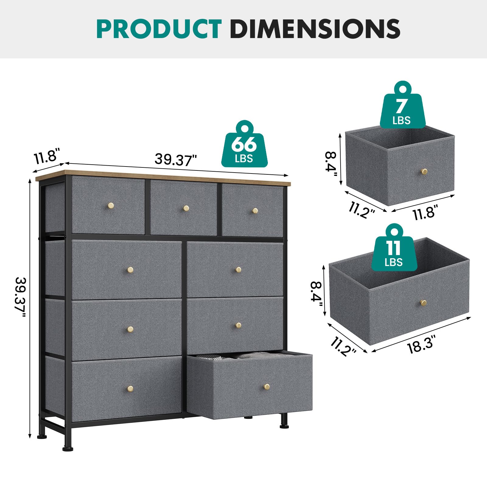 OLIXIS 9 Drawer Tall Dresser for Bedroom, Closet Organizers and Storage