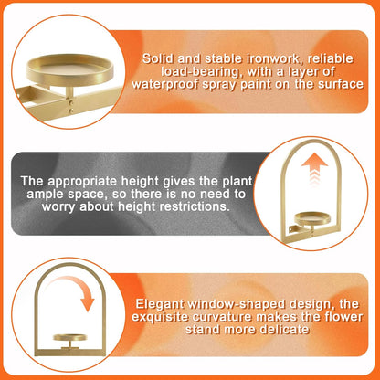 Wall Plant Holder, Wall Planter for Indoor Plants, Window Plant shelves for Multiple Plants Indoor Outdoor, Framed Plant Holder for Home Decor (2 Pack)