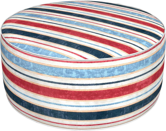 Inflatable Ottoman Stool D31 xH14 for Outdoor/Indoor Use, Water Repellent Patio Foot Rest Stool