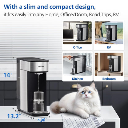 Reverse Osmosis Water Filter Countertop, PHILIPS Compact 5-in-1 RO Water Filtration System Purifier Dispenser with Aquaporin Technology Tested by NASA, NSF/ANSI 372 Certified, Reduce TDS