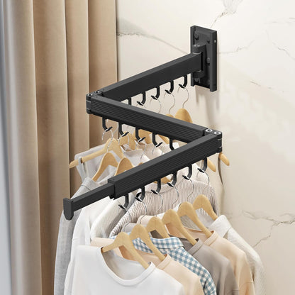 Wall Mounted Clothes Drying Rack, Collapsible Laundry Drying Rack, Retractable Foldable Drying Rack Clothing for Hanging Clothes