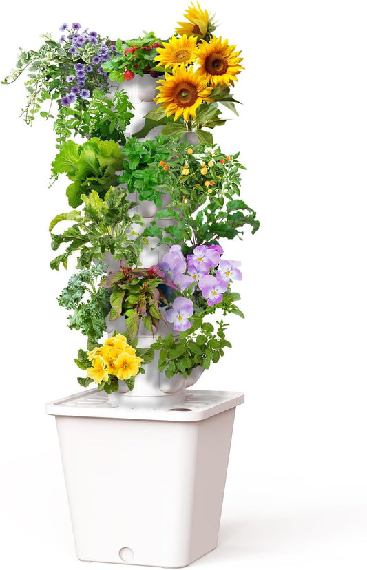 Vertical Hydroponics Growing System Kit, Indoor Outdoor Gardening System Kits, Herb & Fruits