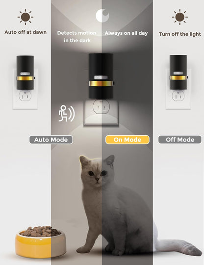 L LOHAS LED Motion Sensor Night Light Plug in, Night Lights Plug into Wall with Adjustable Brightness, 5000K Daylight White, 1W Energy-Saving Nightlight for Bathroom Bedroom Kitchen Hallway, 2 Pack