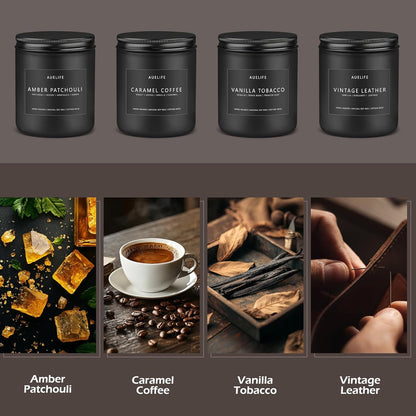 Scented Candles Set - 8 Pack Soy Jar Candle for Home Scented, Aromatherapy Candle Gifts for Men, Women and Birthday, Masculine Home Fragrance Candle