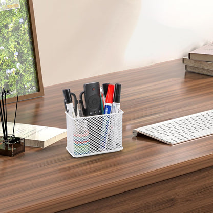 4.5'' × 2.2'' × 3.5'' Magnetic Basket for Whiteboard White Magnetic Basket for Fridge Magnetic Organizer Holder with 4 Strong Magnets Magnetic Holder for Refrigerator Locker