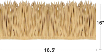 198'' x 16" Tiki Straw Roof Thatch –Mexican Style Artificial Palm Thatch Rolls,Tiki Bar Hut Grass Duck Boat Blinds Grass Runner Rolls Palapa Thatch Roofing for Garden Patio Umbrella Covers Fence Party
