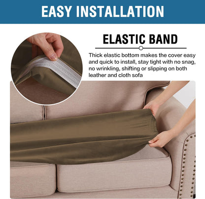 H.VERSAILTEX Velvet Stretch Individual Couch Cushion Cover Plush Cushion Slipcover for Loveseat Sofa Cushion Furniture Protector Seat Cushion Sofa Cover (1 Piece Sofa Cushion Cover, Bronze Brown)
