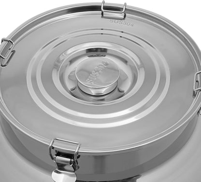 Stainless Steel Milk Can, 304 Stainless Steel Pail 20Gal Milk Can with Sealed Lid, 76L Hanging Lid Metal Milk Jug Bucket for Oil Tea Wine