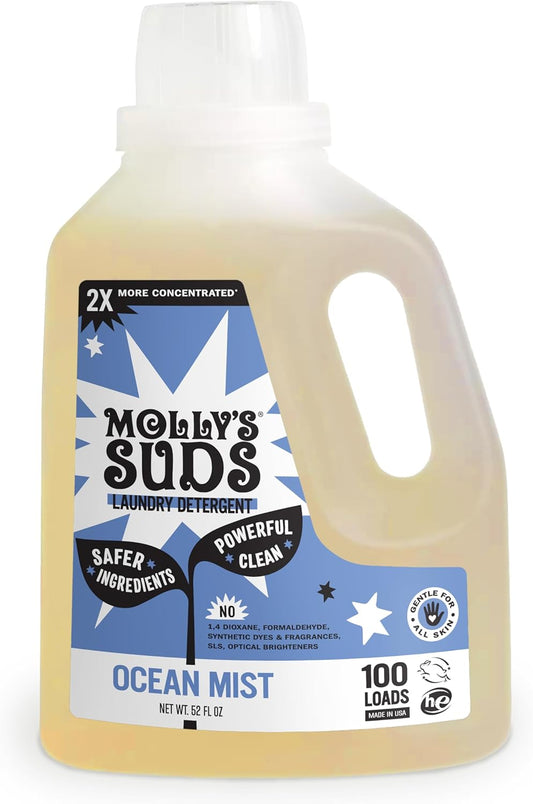 Molly's Suds Liquid Laundry Detergent | Clean Laundry Detergent Soap for Sensitive Skin | 2x