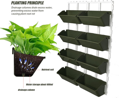 8 Pockets Vertical Garden Wall Planter Raised Beds Hanging Planter Wall Mounted Flower Beds for Flowers Vegetables Herb