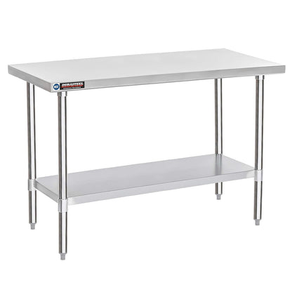 DuraSteel 24x60 Stainless Steel Work Table - NSF Commercial Prep Metal Table - Outdoor Pizza Oven Stand w/Under Shelf - Kitchen Island Laundry Utility Garage Microwave Stand Large Rolling Storage Cart
