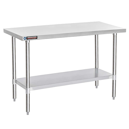DuraSteel 24x60 Stainless Steel Work Table - NSF Commercial Prep Metal Table - Outdoor Pizza Oven Stand w/Under Shelf - Kitchen Island Laundry Utility Garage Microwave Stand Large Rolling Storage Cart
