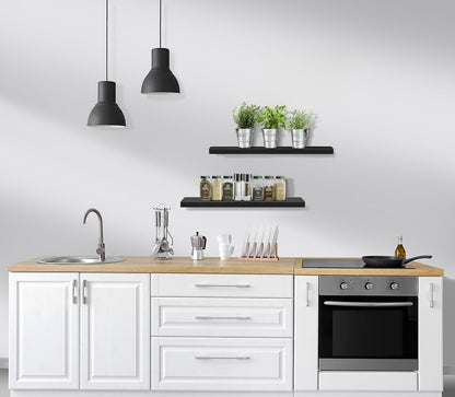 Sorbus Floating Shelves for Wall - 24" Bathroom Shelves, Wall Decor for Bedroom, Kitchen, Living Room, Home Decor & Book Storage - Mounted Floating Shelf with Invisible Brackets (Black, 2 Pack)