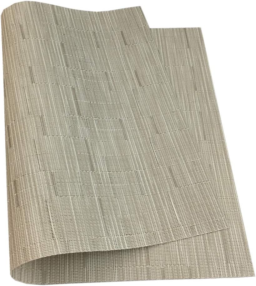 Red-A Placemats Set of 6 for Dining Table Heat-Resistant Washable Place Mats Woven Vinyl Kitchen Table Mats Easy to Clean,Cream