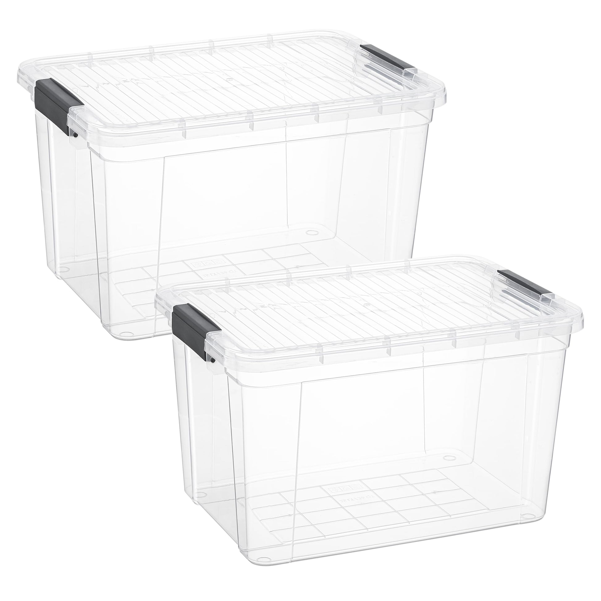 Superio Clear Storage Boxes with Lids, 26 Quart Plastic Container Bins for Organizing, Stackable