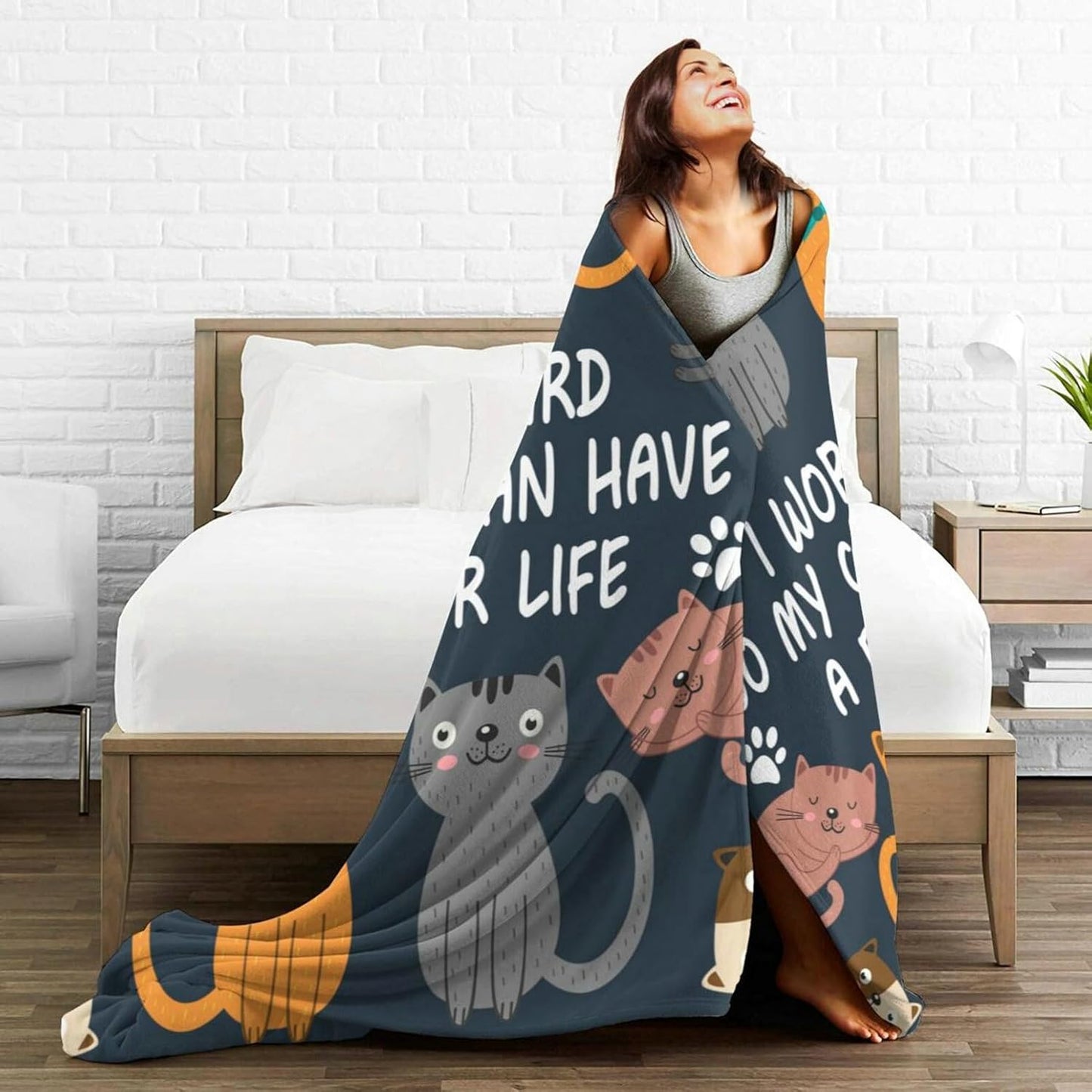 HGOD DESIGNS Cats Throw Blanket Funny Cat Blanket Animals Pet Pattern s Flannel Soft Warm Cozy Fuzzy 50"x60" Throw Blanket for for Women and Men