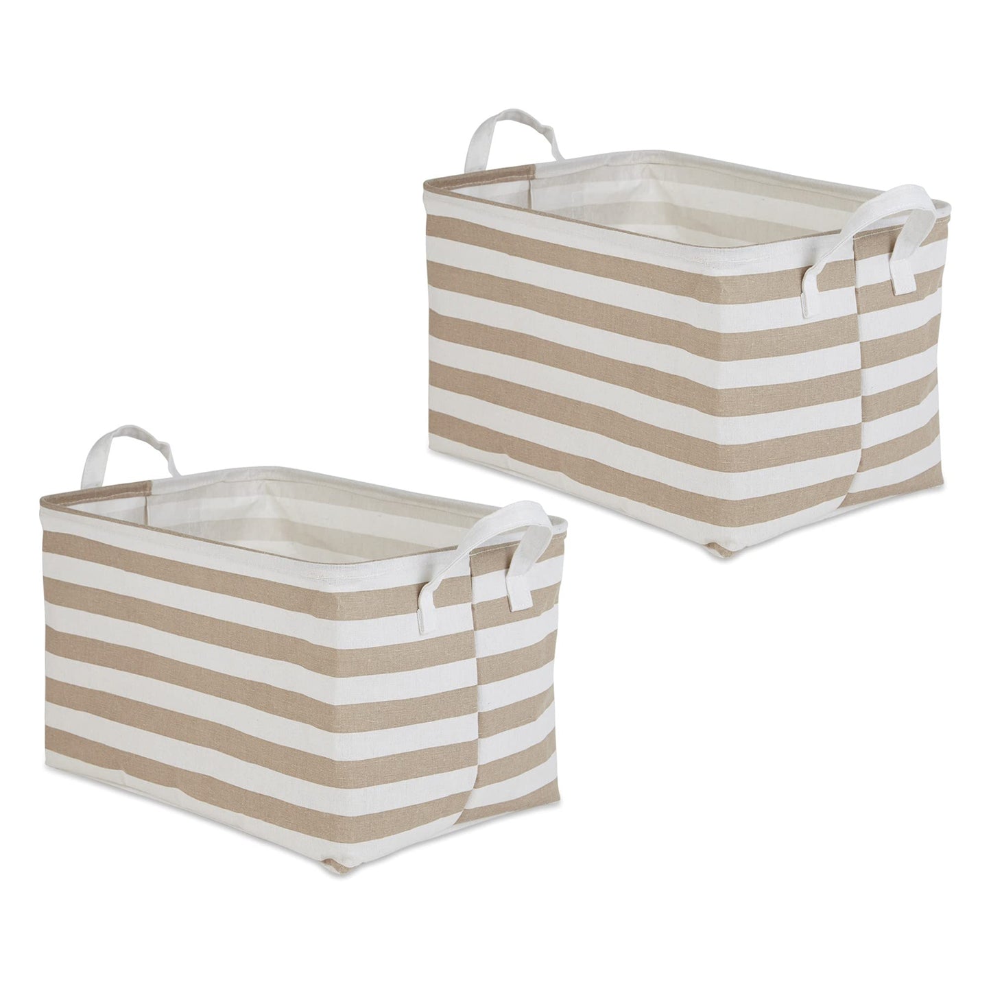 DII Laundry Storage Collection, PE Coated Collapsible Bin with Handles, Stone Stripe, Extra-Large