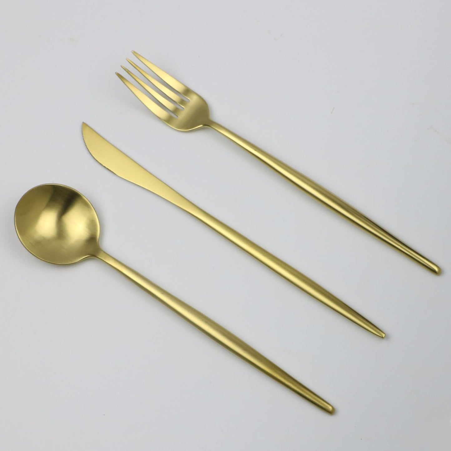 20-Pieces Luxury Gold 18/10 Stainless Steel Flatware Set, Matte Finish, Service for 4