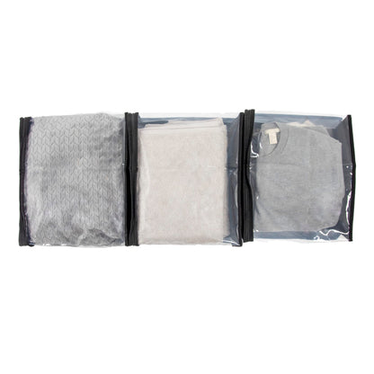 Household Essentials Under Bed Zippered Sweater Storage Bags with Clear Vision Panel, Set of 3